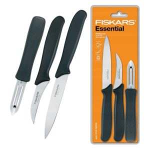 Zestaw noży i obieraczka Fiskars Essential 001