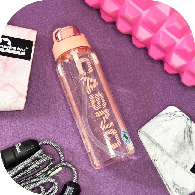 Bidon Butelka motywacyjna na wodę Casno Shadow 1 l Różowa 101