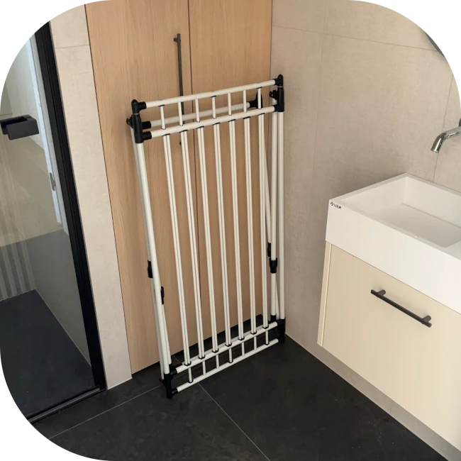 Kompaktowe wymiary suszarki Miowi po złożeniu